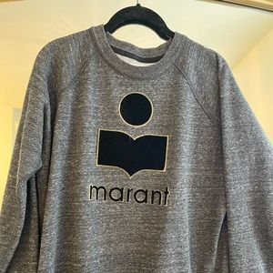 Isabel marant dark grey sweatshirt with black and gold logo, M